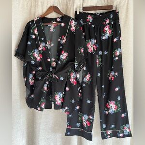 Japna Lounge Black Floral Pajama Set Size M